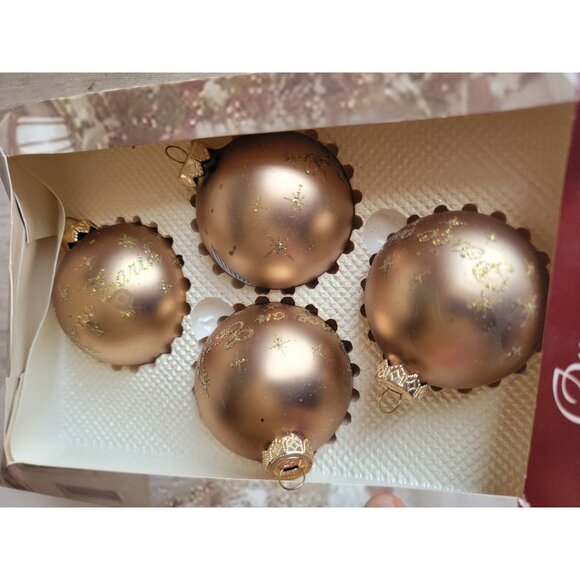 Enchanted Forest Dove Golden Ball ornament bird Xmas set - Picture 4 of 8